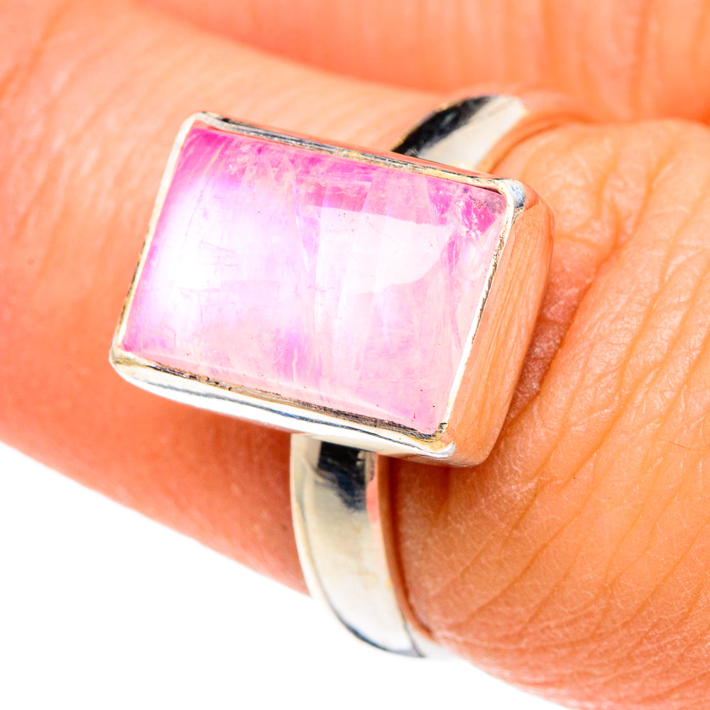 Pink Moonstone Rings handcrafted by Ana Silver Co - RING89858
