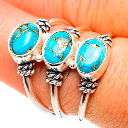 Blue Copper Composite Turquoise Rings handcrafted by Ana Silver Co - RING89873