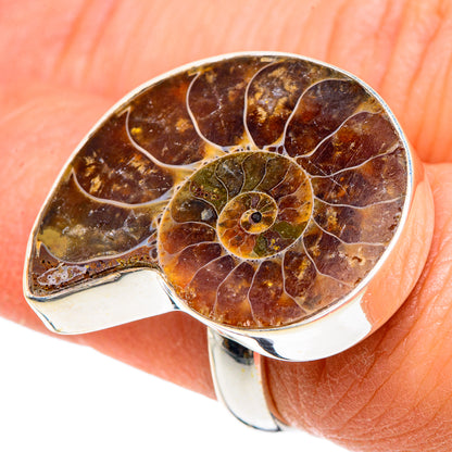 Ammonite Fossil Rings handcrafted by Ana Silver Co - RING89884