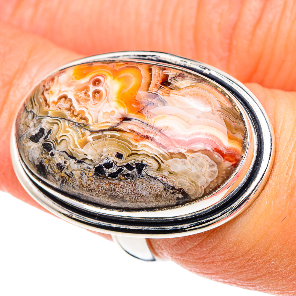 Laguna Lace Agate Rings handcrafted by Ana Silver Co - RING89885