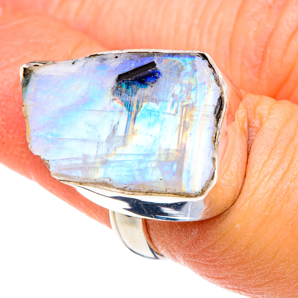 Rainbow Moonstone Rings handcrafted by Ana Silver Co - RING89900