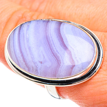 Blue Lace Agate Rings handcrafted by Ana Silver Co - RING89903