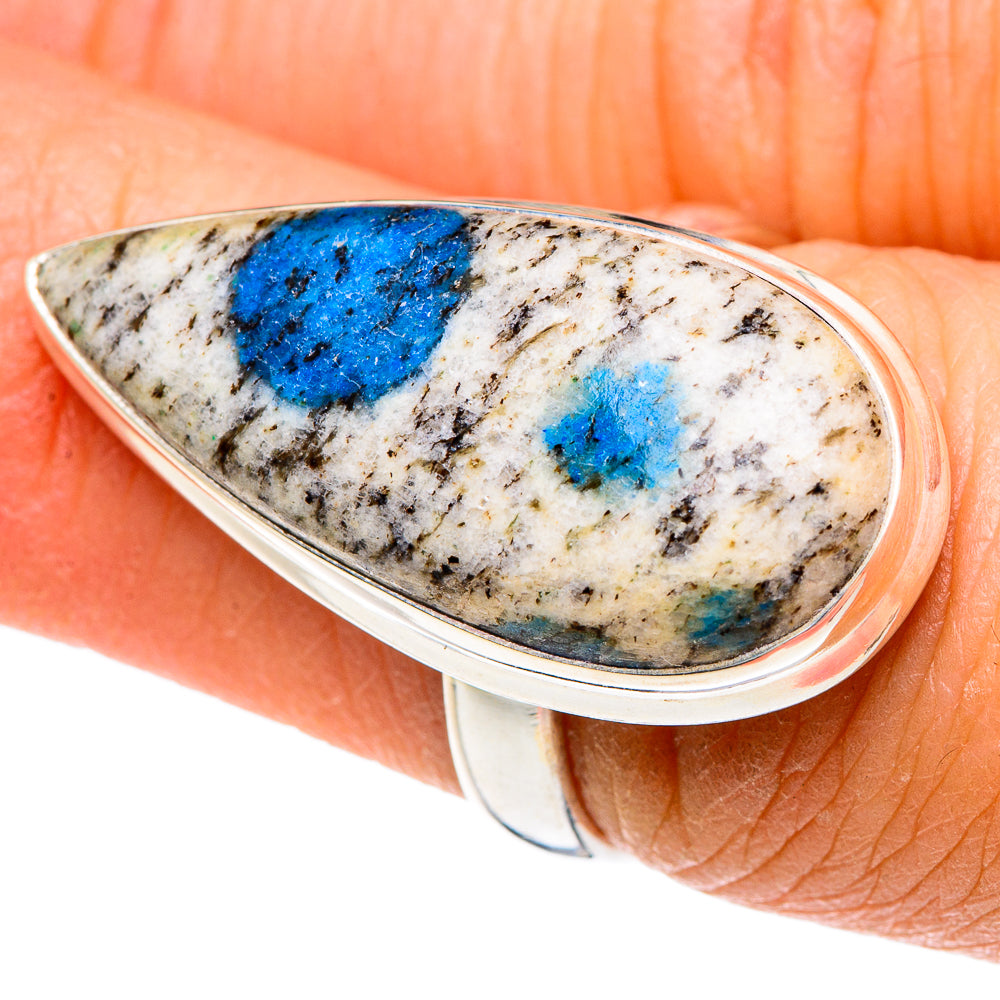 K2 Blue Azurite Rings handcrafted by Ana Silver Co - RING89917