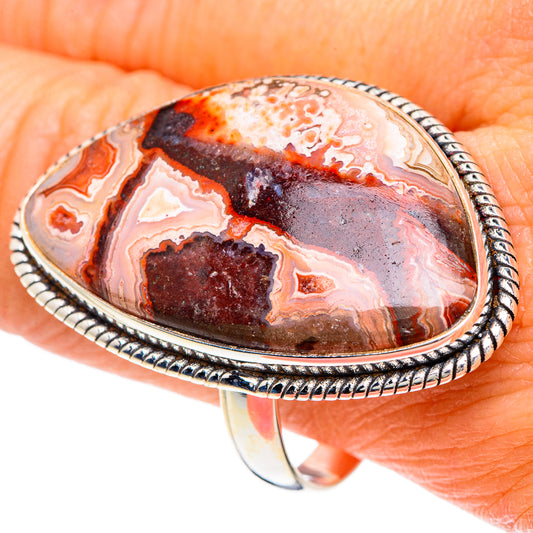 Crazy Lace Agate Rings handcrafted by Ana Silver Co - RING89926