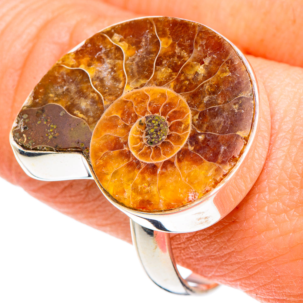 Ammonite Fossil Rings handcrafted by Ana Silver Co - RING89963