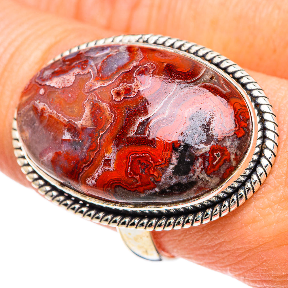 Crazy Lace Agate Rings handcrafted by Ana Silver Co - RING89964