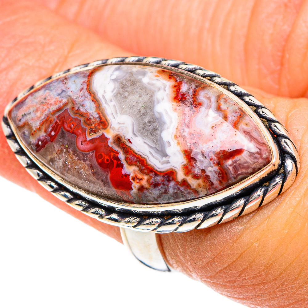 Crazy Lace Agate Rings handcrafted by Ana Silver Co - RING89966