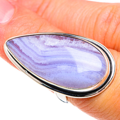 Blue Lace Agate Rings handcrafted by Ana Silver Co - RING89979