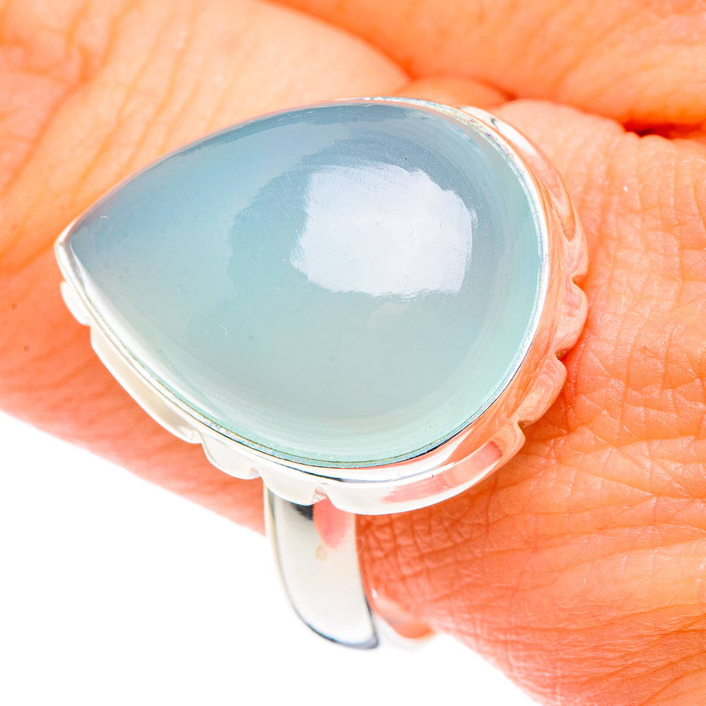 Aqua Chalcedony Rings handcrafted by Ana Silver Co - RING89998