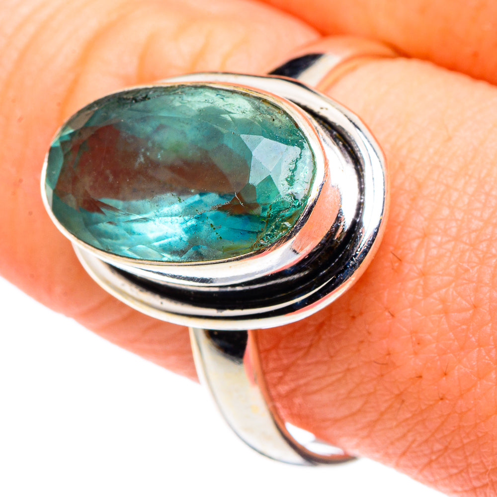 Blue Fluorite Rings handcrafted by Ana Silver Co - RING90001