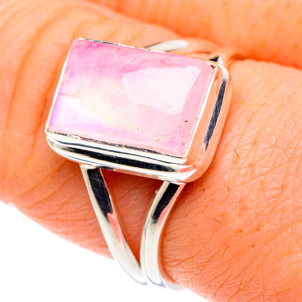 Pink Moonstone Rings handcrafted by Ana Silver Co - RING90010