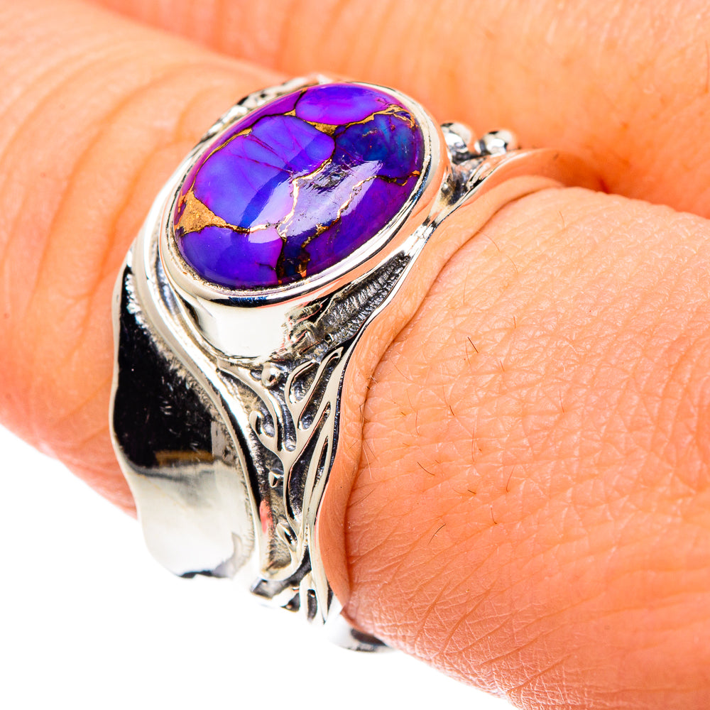 Purple Copper Composite Turquoise Rings handcrafted by Ana Silver Co - RING90014