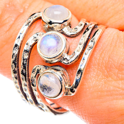 Rainbow Moonstone Rings handcrafted by Ana Silver Co - RING90020