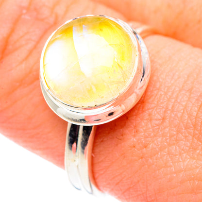 Yellow Moonstone Rings handcrafted by Ana Silver Co - RING90026