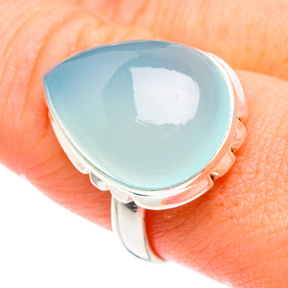 Aqua Chalcedony Rings handcrafted by Ana Silver Co - RING90028