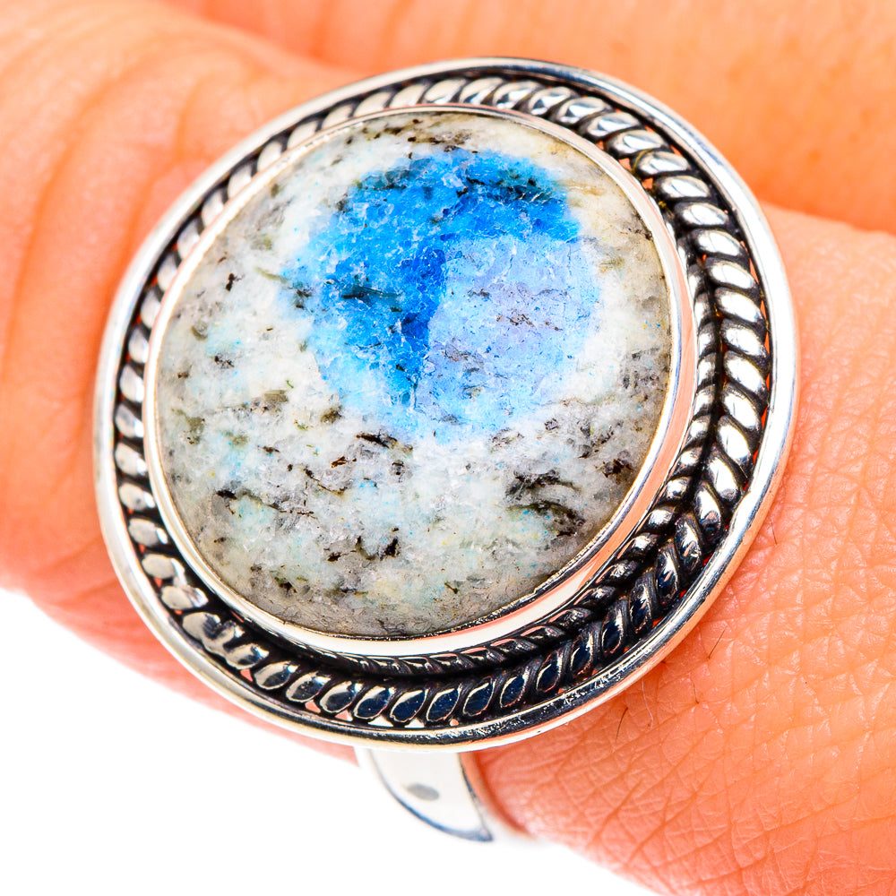 K2 Blue Azurite Rings handcrafted by Ana Silver Co - RING90035