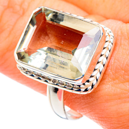 Green Amethyst Rings handcrafted by Ana Silver Co - RING90037