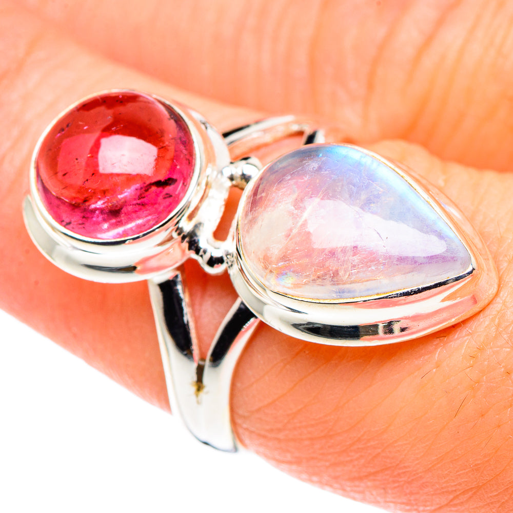 Rainbow Moonstone Rings handcrafted by Ana Silver Co - RING90051