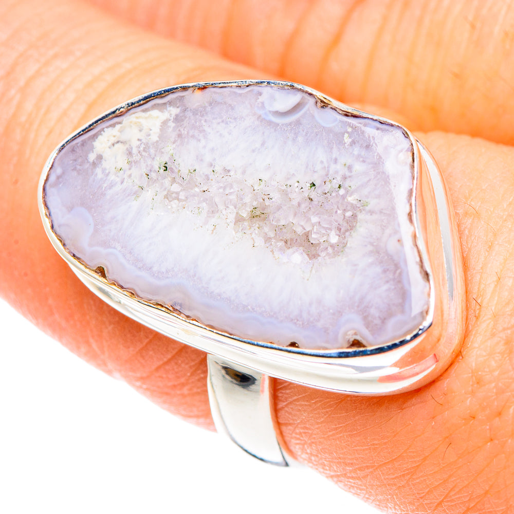 White Geode Slice Rings handcrafted by Ana Silver Co - RING90058