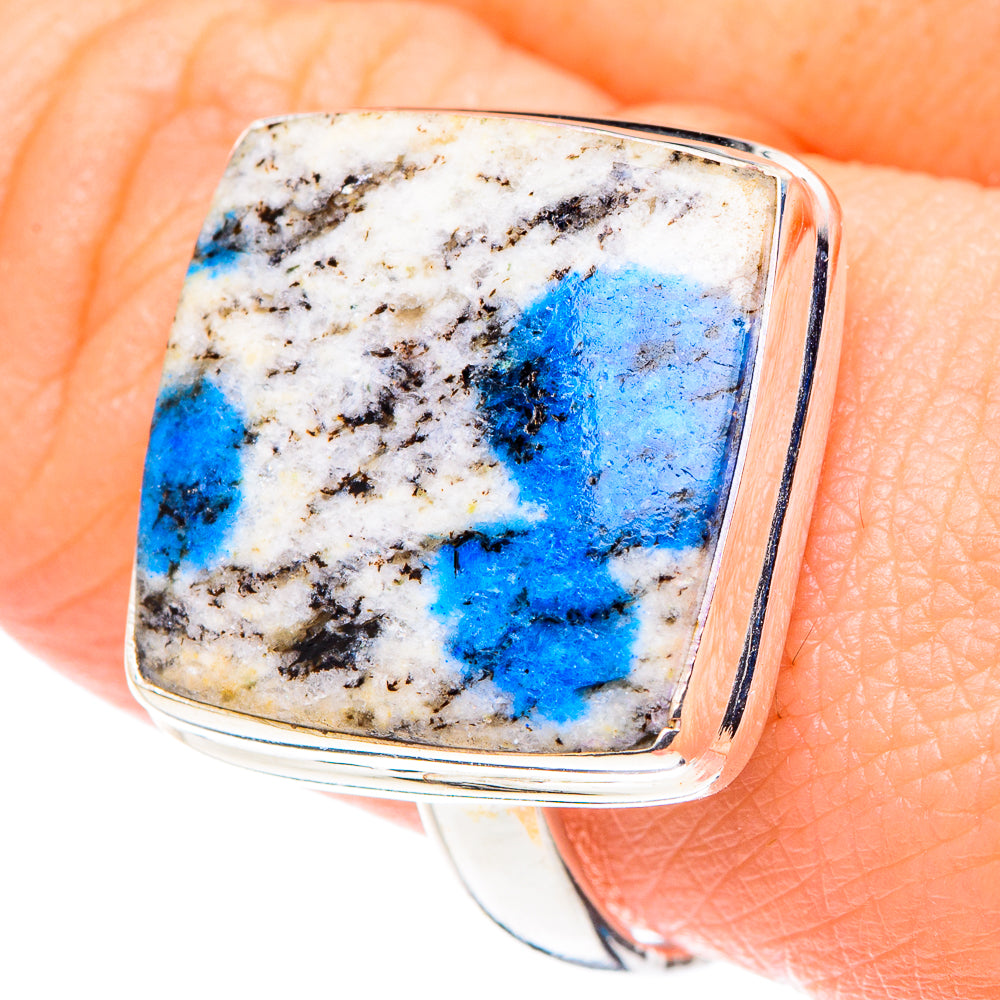 K2 Blue Azurite Rings handcrafted by Ana Silver Co - RING90067