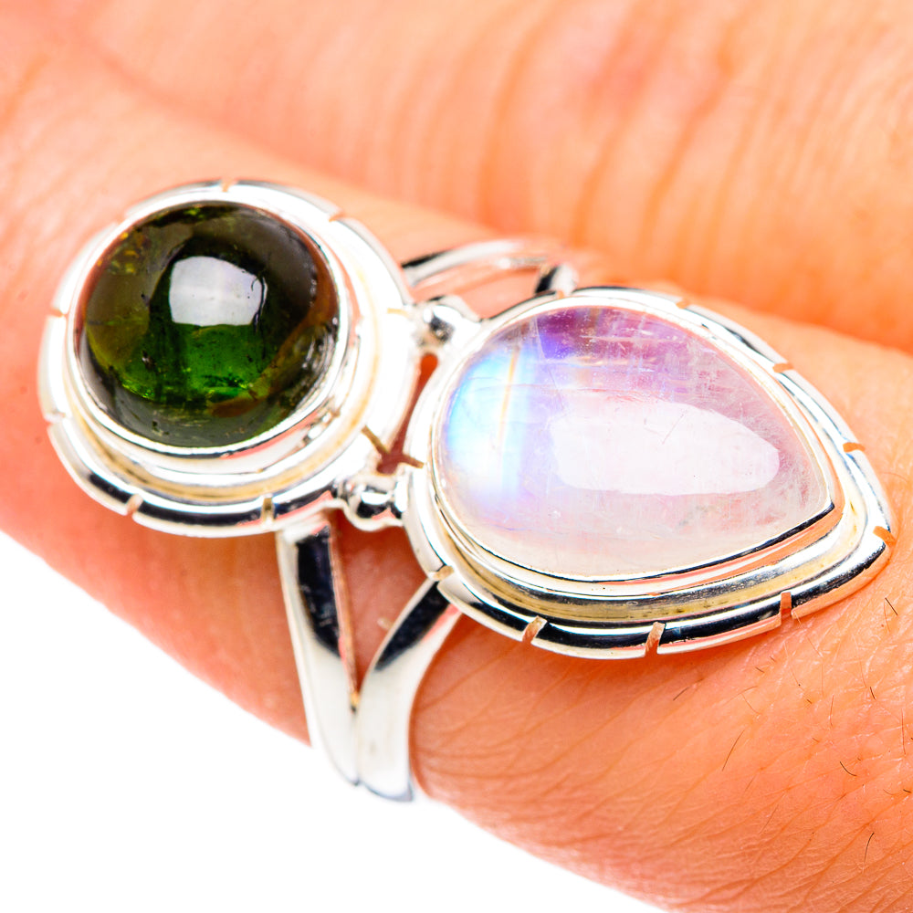Rainbow Moonstone Rings handcrafted by Ana Silver Co - RING90078