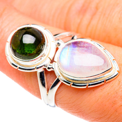 Rainbow Moonstone Rings handcrafted by Ana Silver Co - RING90078