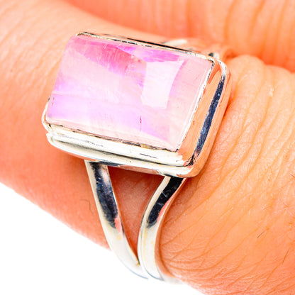 Pink Moonstone Rings handcrafted by Ana Silver Co - RING90088