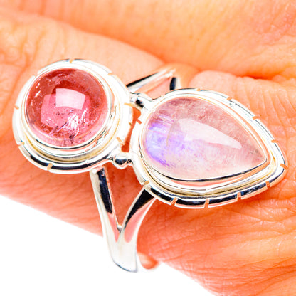 Rainbow Moonstone Rings handcrafted by Ana Silver Co - RING90089