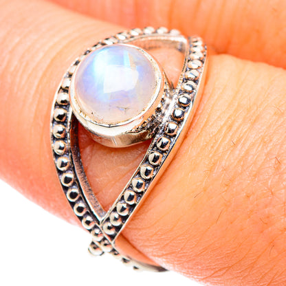 Rainbow Moonstone Rings handcrafted by Ana Silver Co - RING90095