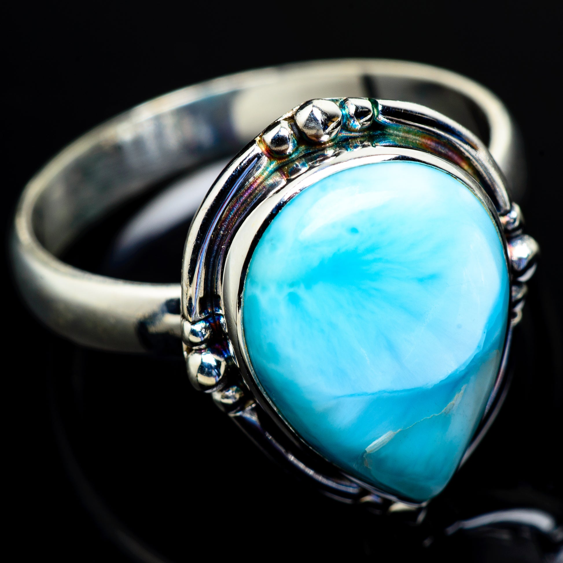 Larimar Rings handcrafted by Ana Silver Co - RING9010