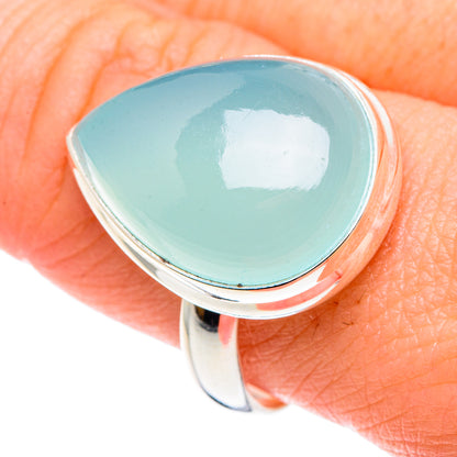Aqua Chalcedony Rings handcrafted by Ana Silver Co - RING90101