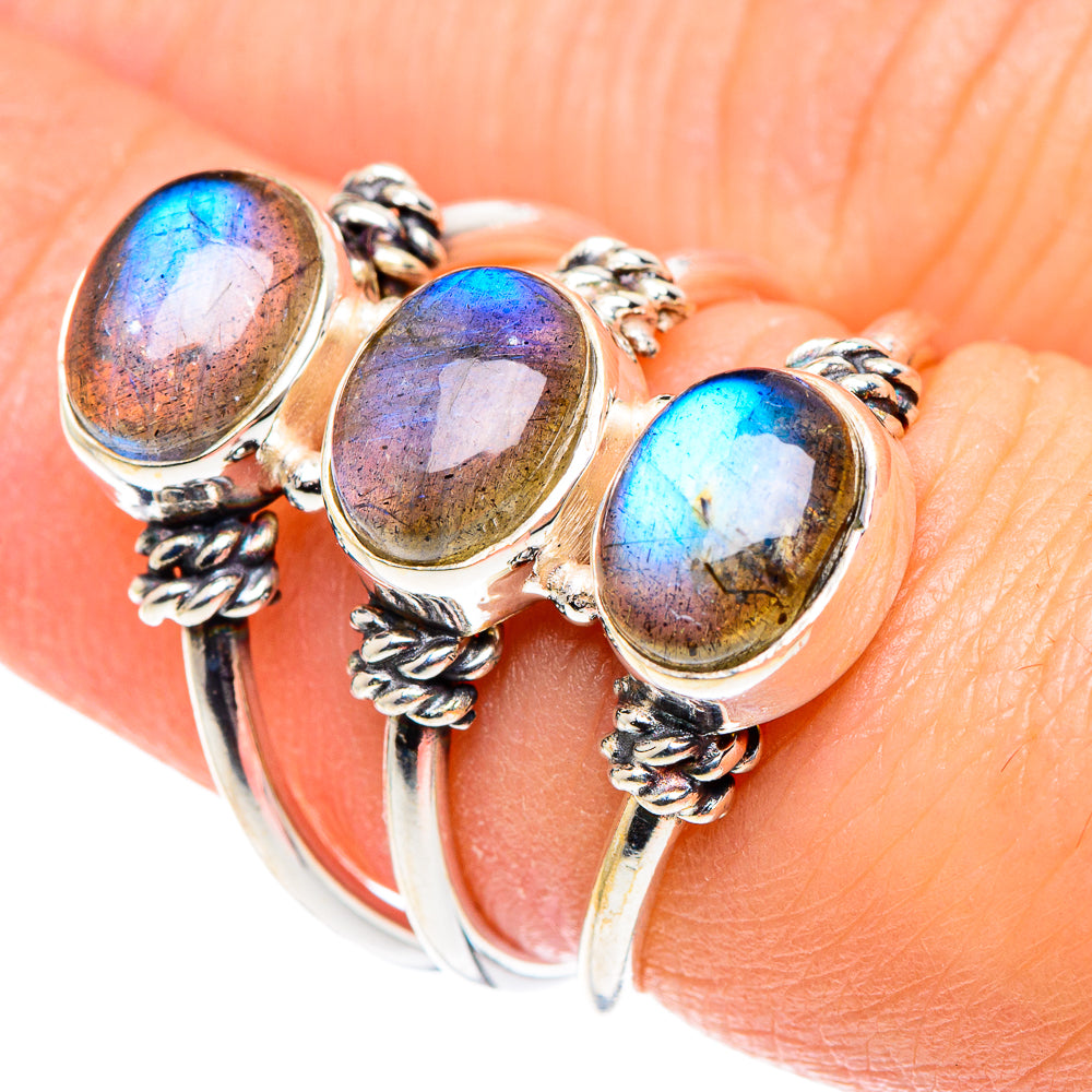 Labradorite Rings handcrafted by Ana Silver Co - RING90110