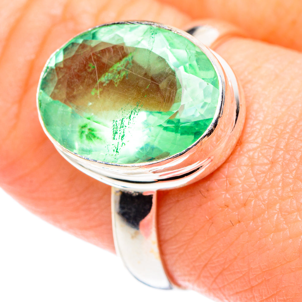 Green Fluorite Rings handcrafted by Ana Silver Co - RING90114