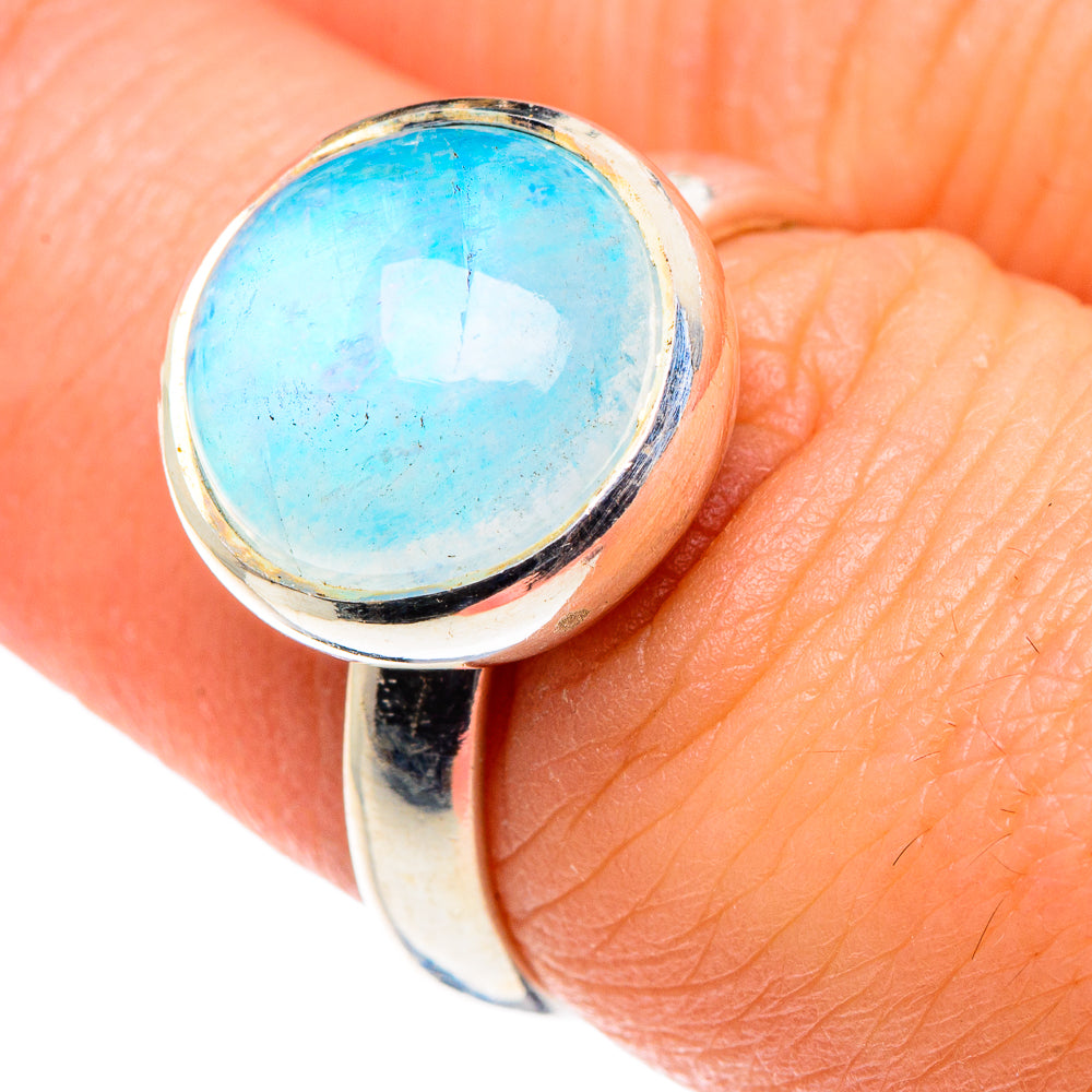 Rainbow Moonstone Rings handcrafted by Ana Silver Co - RING90115