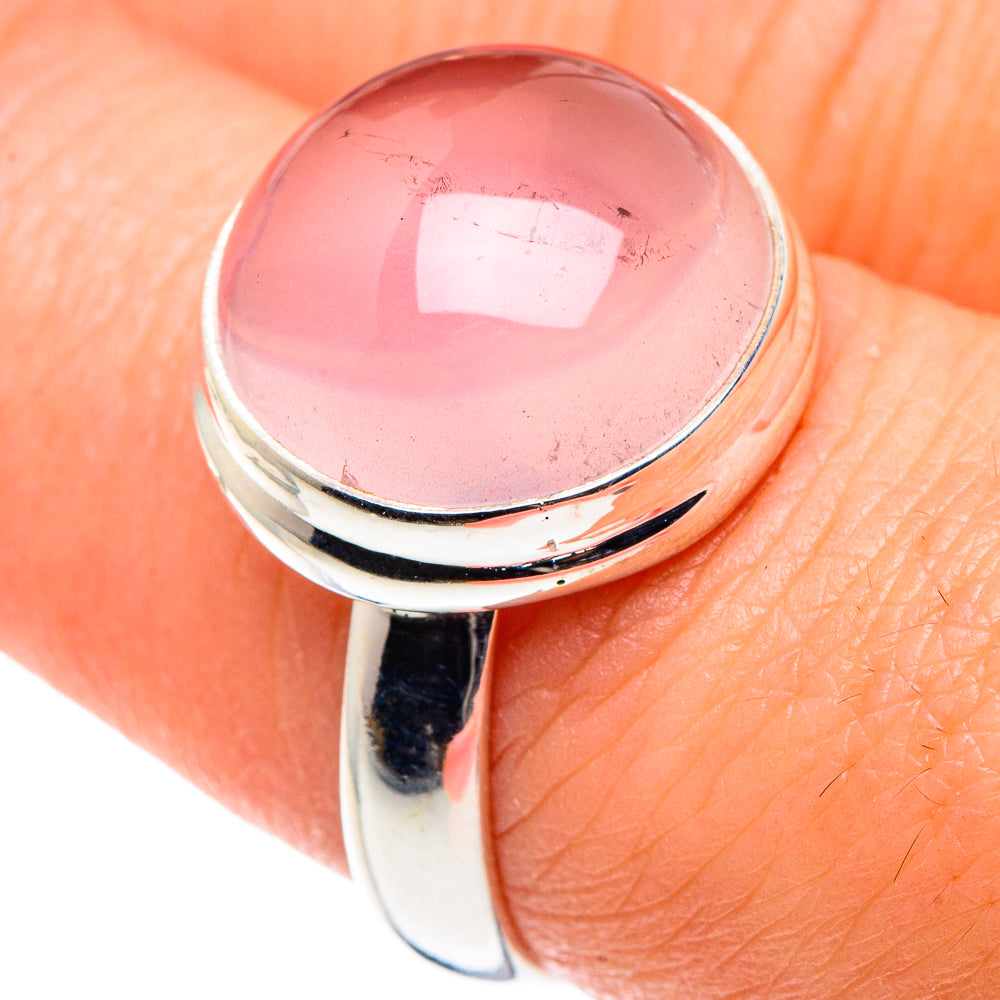 Rose Quartz Rings handcrafted by Ana Silver Co - RING90117
