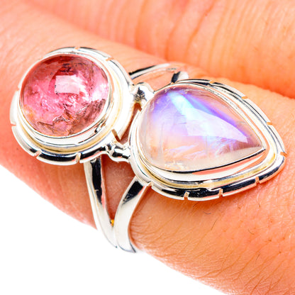 Rainbow Moonstone Rings handcrafted by Ana Silver Co - RING90120