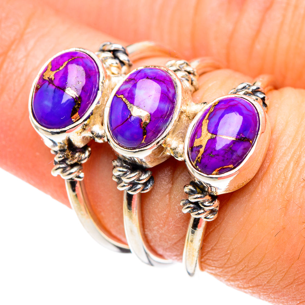 Purple Copper Composite Turquoise Rings handcrafted by Ana Silver Co - RING90122