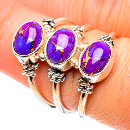 Purple Copper Composite Turquoise Rings handcrafted by Ana Silver Co - RING90122