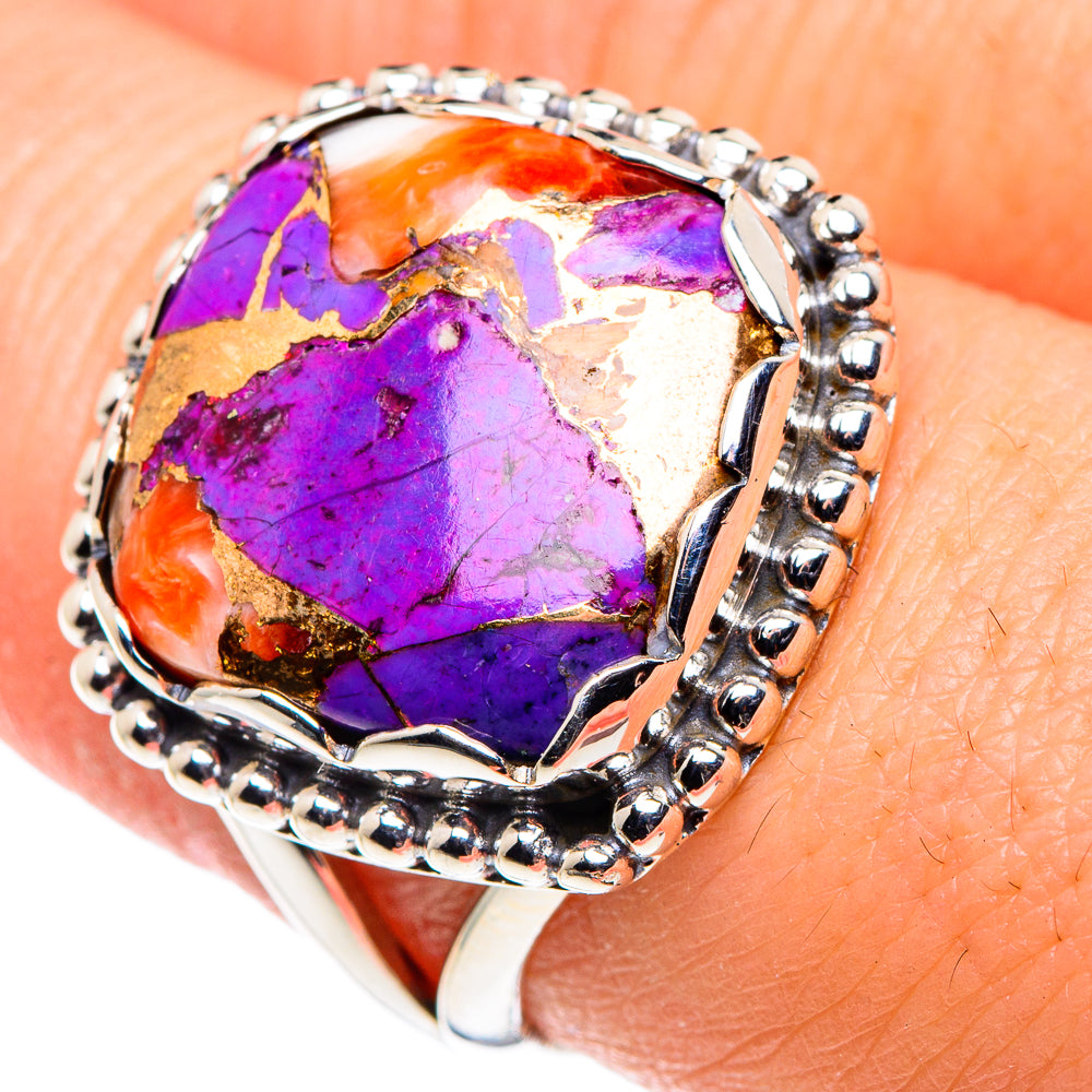 Purple Copper Composite Turquoise Rings handcrafted by Ana Silver Co - RING90123