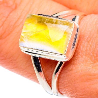 Yellow Moonstone Rings handcrafted by Ana Silver Co - RING90133