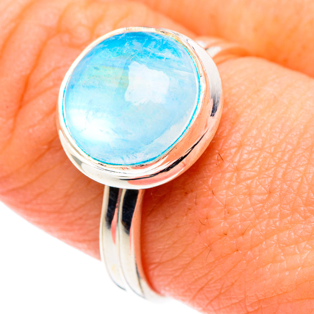 Rainbow Moonstone Rings handcrafted by Ana Silver Co - RING90147