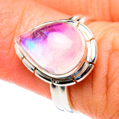 Pink Moonstone Rings handcrafted by Ana Silver Co - RING90149