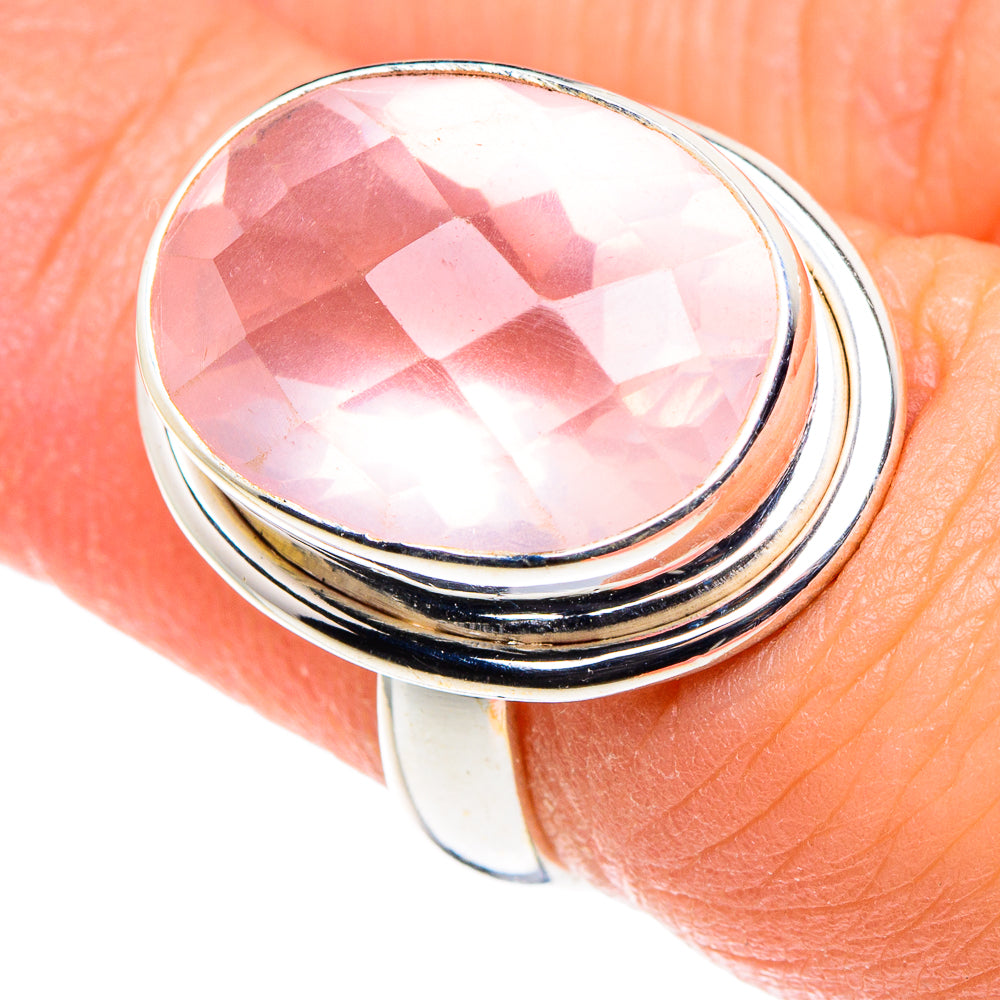 Rose Quartz Rings handcrafted by Ana Silver Co - RING90152