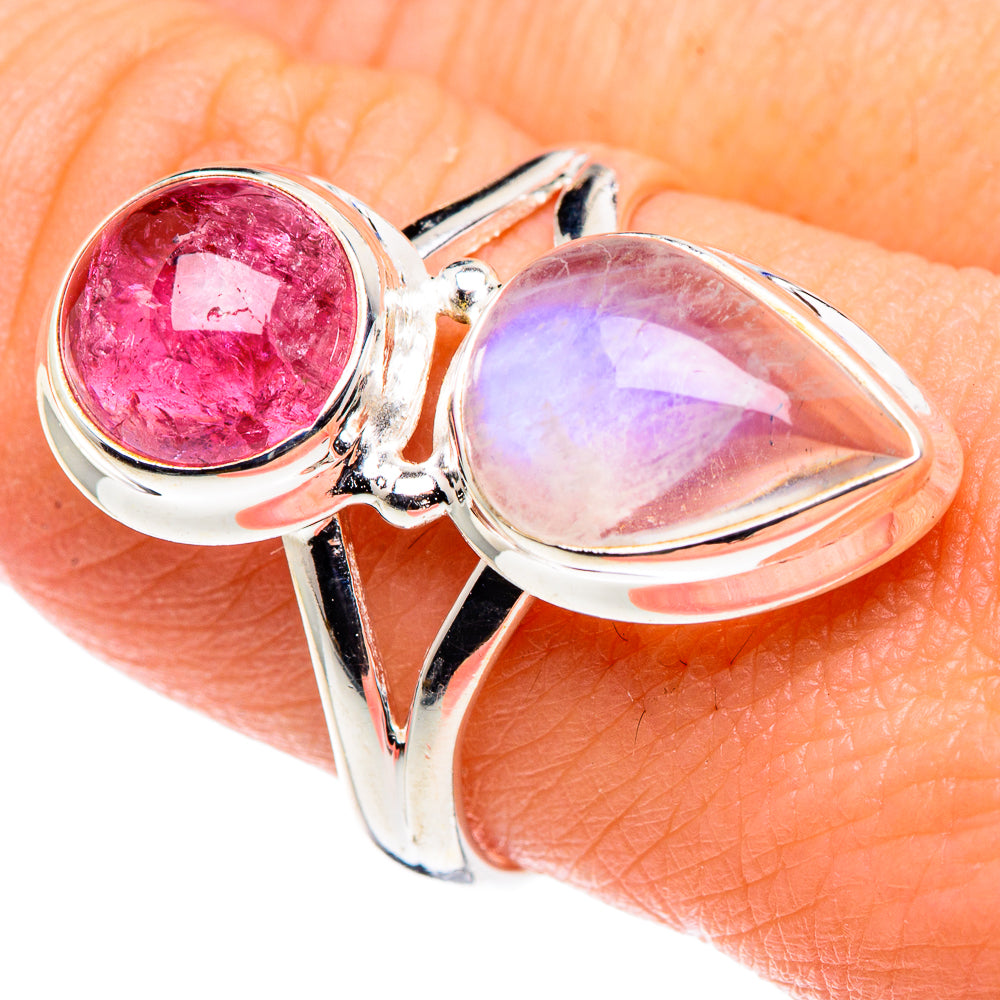 Rainbow Moonstone Rings handcrafted by Ana Silver Co - RING90153