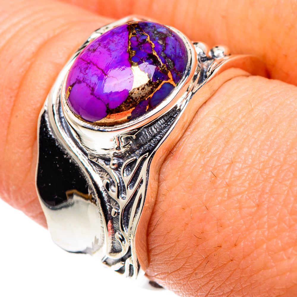 Purple Copper Composite Turquoise Rings handcrafted by Ana Silver Co - RING90154