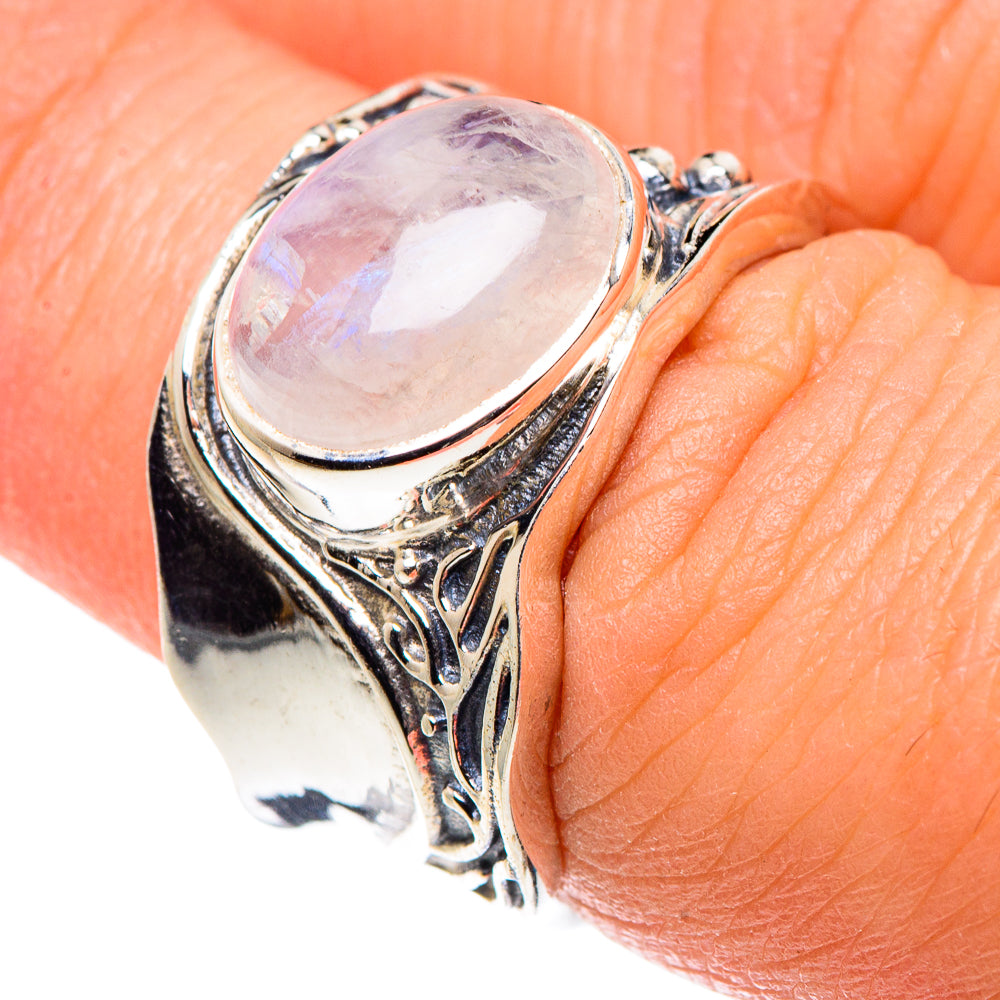Rainbow Moonstone Rings handcrafted by Ana Silver Co - RING90159