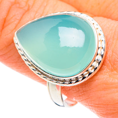 Aqua Chalcedony Rings handcrafted by Ana Silver Co - RING90169