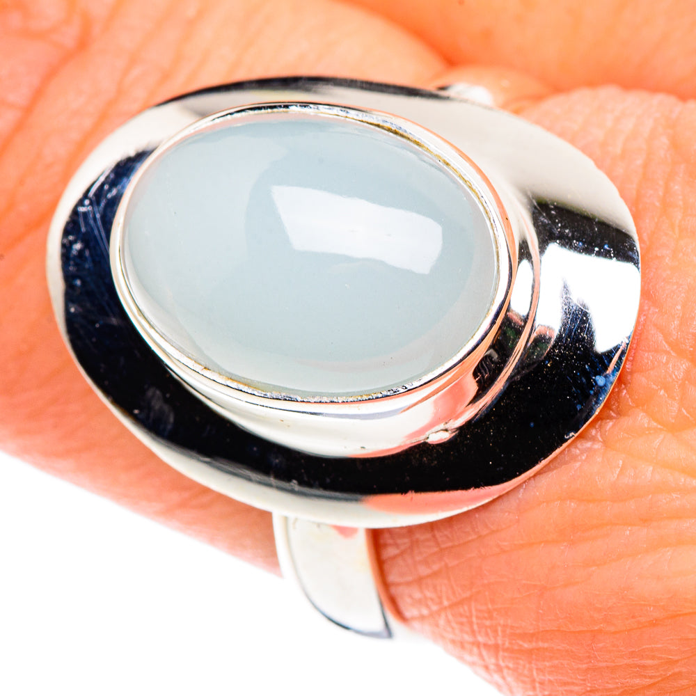 Aqua Chalcedony Rings handcrafted by Ana Silver Co - RING90170