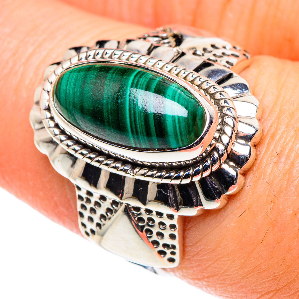 Malachite Rings handcrafted by Ana Silver Co - RING90174