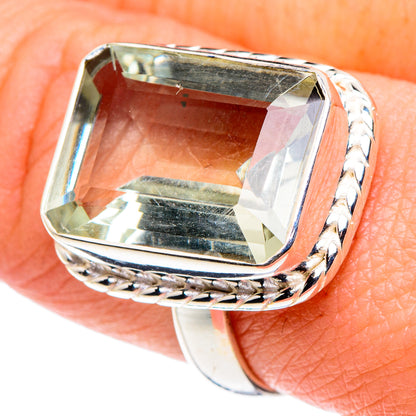 Green Amethyst Rings handcrafted by Ana Silver Co - RING90177